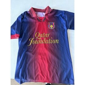 Messi FC Barcelona Polo Shirt Soccer Jersey Red Mens Size S